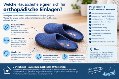 Welche Hausschuhe eignen sich für orthopädische Einlagen?
