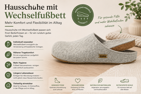 Hausschuhe mit Wechselfußbett – Vorteile im Alltag