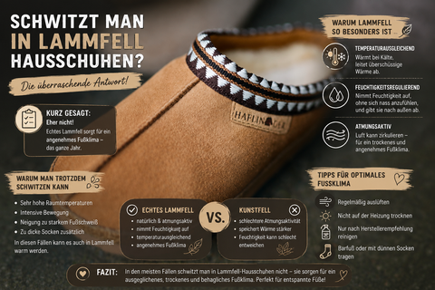 Schwitzt man in Lammfell Hausschuhen?