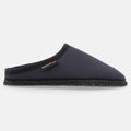 Haflinger Pantoffel Cotty in Blau (Ocean) aus Baumwolle mit Filzsohle Seitenansicht