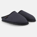 Haflinger Pantoffel Cotty in Blau (Ocean) aus Baumwolle mit Filzsohle Seitenansicht