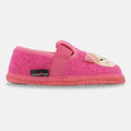 Haflinger Slipper Pets in Rosa (Bonbon) aus reiner Schurwolle mit Filzsohle Seitenansicht