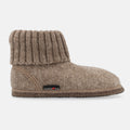 Haflinger Hüttenschuh Karl in Beige (Beigemeliert Öko) aus reiner Schurwolle mit Latex beschichteter Filzsohle Seitenansicht