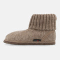 Haflinger Hüttenschuh Karl in Beige (Beigemeliert Öko) aus reiner Schurwolle mit Latex beschichteter Filzsohle Seitenansicht
