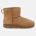 Haflinger Lammfellboots Aino in Braun (Chestnut) aus Lammfell mit Gummisohlen geeignet für drinnen und draußen Seitenansicht