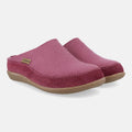 Haflinger Filzclog Skane in Rosa (Heather Rose) aus Filz mit Lederband und thermoplastische Gummisohle Seitenansicht 