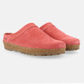 Haflinger Lederclog Malmö in Rosa (Begonia) aus Leder mit weichem Fußbett perfekt für drinnen und draußen Seitenansicht
