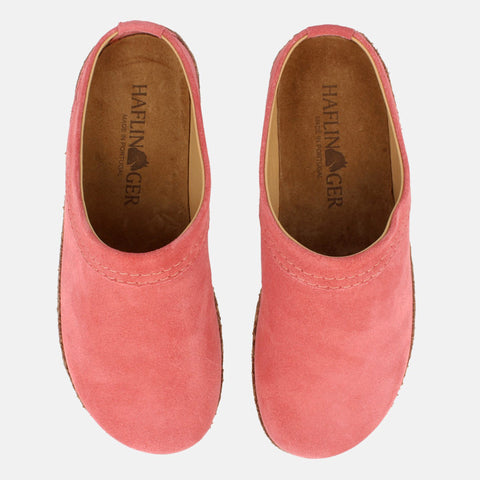 Haflinger Lederclog Malmö in Rosa (Begonia) aus Leder mit weichem Fußbett perfekt für drinnen und draußen Vogelperspektive