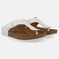 Haflinger Sandale Memphis in Weiss aus hochwertigem Leder mit Zehentrenner Seitenansicht