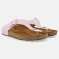 Haflinger Sandale Memphis in Orchidee aus hochwertigem Leder mit Zehentrenner Seitenansicht