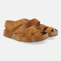 Haflinger Sandale Norma in Braun (Cognac) aus Leder mit Klettverschluss Seitenansicht