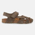 Haflinger Sandale Norma in Braun (Taupe) aus Leder mit Klettverschluss Seitenansicht