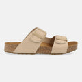 Haflinger Sandale Bonnie in Beige (Creme) aus Leder mit Korkfußbett und verstellbaren Schnallen Seitenansicht