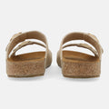 Haflinger Sandale Bonnie in Beige (Creme) aus Leder mit Korkfußbett und verstellbaren Schnallen Hinteransicht