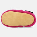 Haflinger Baby Krabbelschuh Lorenz in Pink (Inka) aus reiner Schurwolle mit Ledersohle Sohlenansicht
