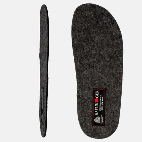 Haflinger Decksohle Flair in Grau (Anthrazit) aus Filz 