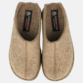 Haflinger Flair Smily in Beige (Torf) aus Filz mit FIlzsohle Vogelperspektive