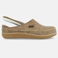 Haflinger Filzpantoffel Credo in Beige (Torf) aus FIlz mit Weichbettung Seitenansicht