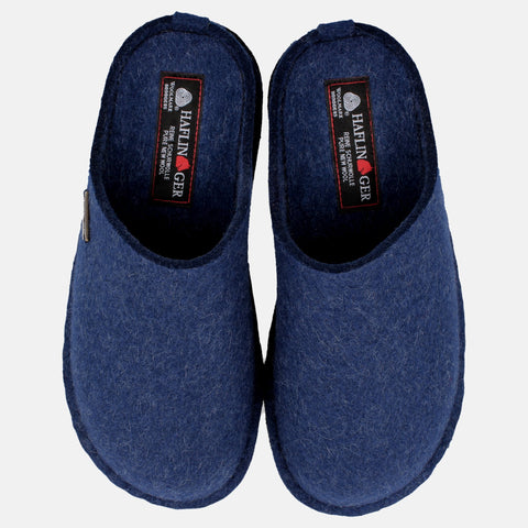 Haflinger Flair Soft in Blau (Jeans) aus Filz mit FIlzsohle Vogelperspektive