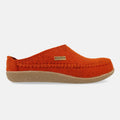 Haflinger Filzpantoffel Credo in Orange (Rost) aus FIlz mit Weichbettung Seitenansicht