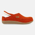 Haflinger Filzpantoffel Credo in Orange (Rost) aus FIlz mit Weichbettung Seitenansicht