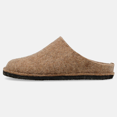 Haflinger Flair Soft in Beige (Torf) aus Filz mit FIlzsohle Seitenansicht