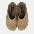 Haflinger Filzpantoffel Credo in Beige (Torf) aus FIlz mit Weichbettung Vogelperspektive