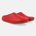 Haflinger Lederpantoffel Softino in Rot (Paprika) aus Leder mit Gummisohle Seitenansicht