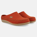 Haflinger Filzpantoffel Credo in Orange (Fuchs) aus FIlz mit Weichbettung Seitenansicht