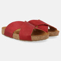 Haflinger Sandale Mio in Rot (Country Rot) aus Leder mit Riemen Seitenansicht