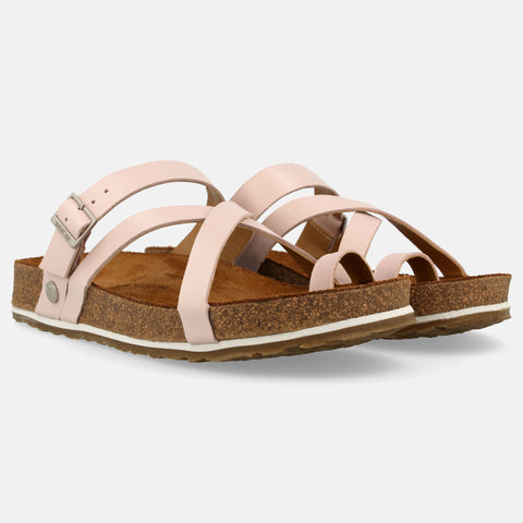 Haflinger Sandale Luna in Rosa aus Leder mit Riemchen und Schnalle Seitenansicht