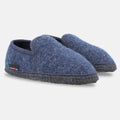 Haflinger Slipper Loafer in Blau (Jeans) aus Walkstoff mit Filzsohle Seitenansicht