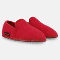 Haflinger Slipper Loafer in Rot (Ziegelrot) aus Walkstoff mit Filzsohle Seitenansicht