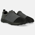 Haflinger Wool Sneaker Jump in Grau (Anthrazit) aus Filz mit elastischen Bändern und Gummisohle Seitenansicht