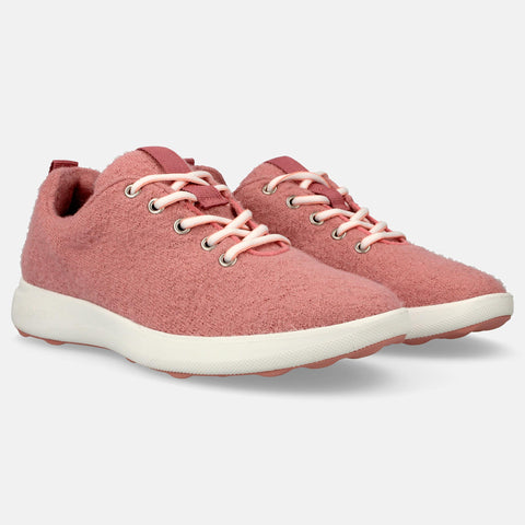 Haflinger Wool Sneaker Every Day in Pink (Rosenholz) aus Filz mit Schnürbändern und Gummisohle Seitenansicht