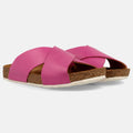 Haflinger Sandale Mio in Magenta aus Leder mit Riemen Seitenansicht
