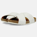 Haflinger Sandale Mio in Weiss aus Leder mit Riemen Seitenansicht