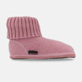 Haflinger Hüttenschuh Karl in Pink (Puder) aus reiner Schurwolle mit Latex beschichteter Filzsohle Seitenansicht