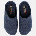 Haflinger Pantoffel Everest Classic in Blau (Jeans) aus reiner Schurwolle mit Gummisohle Vogelperspektive