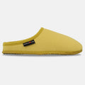 Haflinger Pantoffel Cotty in Gelb (Dill) aus Baumwolle mit Filzsohle Seitenansicht