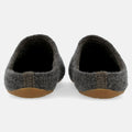 Haflinger Pantoffel Everest Classic in Grau (Anthrazit) aus reiner Schurwolle mit Gummisohle Hinteransicht