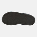 Haflinger Pantoffel Plaid in Blau (Ocean) aus Schurwolle im Schachmuster mit Filzsohle Sohlenansicht