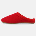 Haflinger Pantoffel Everest Classic in Rot (Ziegelrot) aus reiner Schurwolle mit Gummisohle Seitenansicht