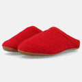 Haflinger Pantoffel Everest Classic in Rot (Ziegelrot) aus reiner Schurwolle mit Gummisohle Seitenansicht