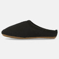Haflinger Pantoffel Everest Classic in Schwarz aus reiner Schurwolle mit Gummisohle Seitenansicht