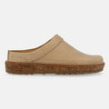 Haflinger Lederclog Travel Classic in Beige (Linen) aus Leder mit weichem Fußbett perfekt für drinnen und draußen Seitenansicht