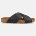 Haflinger Sandale Mio in Blau (Country Marine) aus Leder mit Riemen Seitenansicht