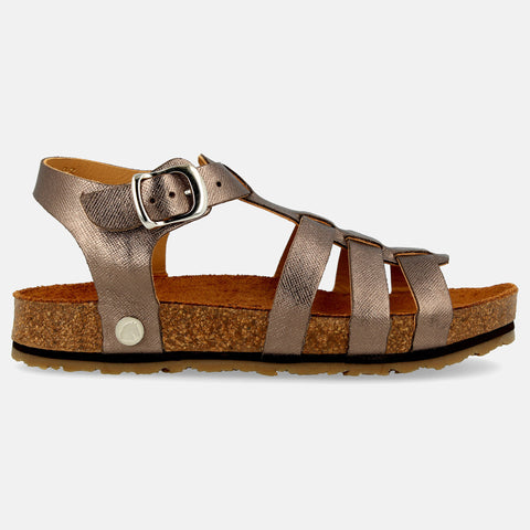 Haflinger Sandale Anni in Bronze aus Leder mit Riemchen und Schnalle  Seitenansicht