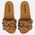Haflinger Sandale Kreta in Braun (Corkmulti Henna) aus Leder mit stylischem Riemen Vogelperspektive
