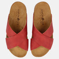 Haflinger Sandale Mio in Rot (Country Rot) aus Leder mit Riemen Vogelperspektive